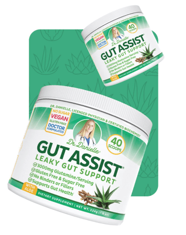 Bottle of Gut Assist leaky gut support
